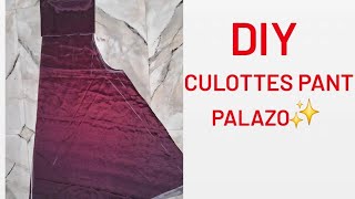 very easy culottes pant cutting  plazo skirt pant cutting tutorial [upl. by Carissa]