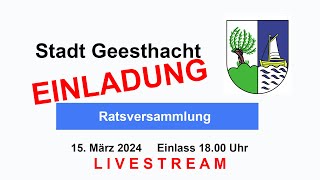 6 Ratsversammlung Stadt Geesthacht  März 2024 [upl. by Nerw]