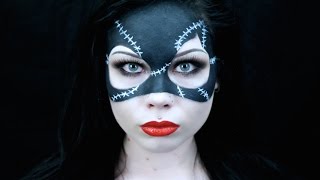 CATWOMAN MASK MAKEUP  HALLOWEEN COSTUME TUTORIAL REQUESTED BATMAN RETURNS 1992 INSPIRED [upl. by Ojyllek]