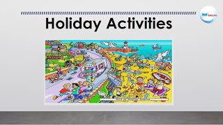 HOLIDAY ACTIVITIES Vocabulary and Quiz for ESL Students [upl. by Ahsoem393]