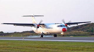 DAT ATR72  Arrival at Stord airport September 2023 [upl. by Serdna]