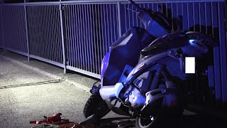 Betrunkener Rollerfahrer touchiert Fußgänger  Parallelunfall auf Gegenspur Bonner Nordbrücke 2224 [upl. by Ennagrom]