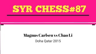 Magnus Carlsen vs Chao Li Doha Qatar 2015 [upl. by Nonnah]