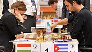 Judit Polgar defeats GM Lenier Dominguez in Blitz  FIDE World Chess Cup 2011 [upl. by Biron]