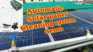 solar panel Automatic cleaning kit installation demo  wifi mobile app bot berry solution  Guna [upl. by Dalila]