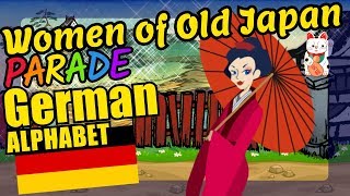 Old Japan Teaching the German Alphabet Letters Educational Language Video for Kids [upl. by Beatrice]