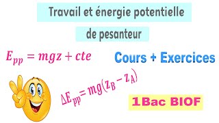 1BAC BIOF  Cours  Travail et énergie potentielle de pesanteur [upl. by Ralleigh657]