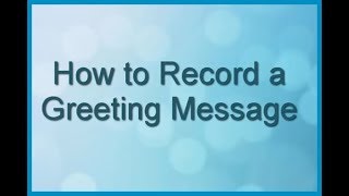 Panasonic  Telephones  Function  How to record a Greeting Message [upl. by Ahsiena]