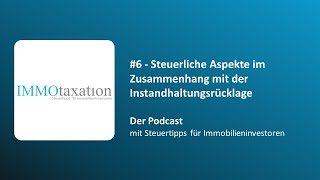 6  Steuerliche Aspekte im Zusammenhang mit der Instandhaltungsrücklage [upl. by Gualterio353]