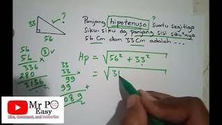 Mencari hypotenusa pada segitiga sikusiku [upl. by Soren722]