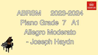 ABRSM 20232024 Grade 7 A1 Allegro Moderato  Joseph Haydn [upl. by Alamaj735]