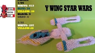 HOW TO MAKE 3D ORIGAMI YWING STAR WARS TUTORIAL  DIY 3D ORIGAMI YWING STAR WARS TUTORIAL [upl. by Marje]