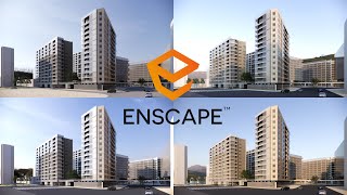 Enscape 33 Exterior SKY Background HDRI Glass Reflection Quick Test Enscape3D [upl. by Ibbie]