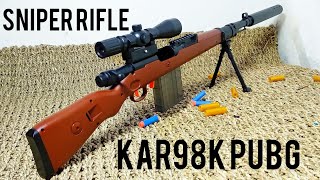 Kar98k Shell Ejection Soft Bullet Toy gun Unboxing and Review 2024  Sniper Rifle Gun PUBG [upl. by Ihcekn635]