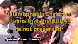 Islamophobic Christian claims that the Quran is not preserved – Speaker Corner Hamza [upl. by Wilcox]