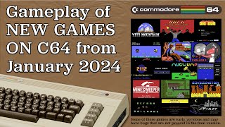 Gameplay of New C64 Games from January 2024 [upl. by Idissac]