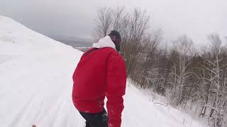 Snowboarding the Glades at Blue Mountain Ontario [upl. by Nasya770]