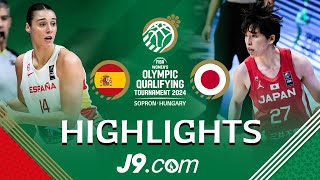 Akatsuki Japan hammer Spain with threepoint barrage 🎯💥  J9 Highlights  FIBA Womens OQT 2024 [upl. by Reynard]