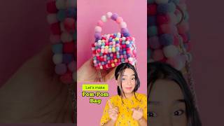 DIY PomPom Bag 😱 crafteraditi pompomcraft handmade diy shorts diybag ​⁠CrafterAditi [upl. by Nogem818]