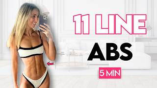 5 min Toned 11 Line Abs 7 Day Pilates Challenge  At Home Workout [upl. by Flor]