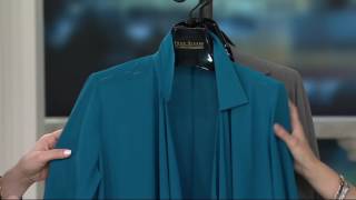 Joan Rivers Soft Crepe Cascade Front Jacket on QVC [upl. by Charla768]