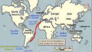 MAGELLANS VOYAGE HISTORY ANIMATION ON A MAP [upl. by Eema]