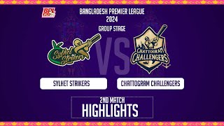 Chattogram Challengers vs Sylhet Strikers  2nd Match  Highlights  Season 10  BPL 2024 [upl. by Dyanna337]