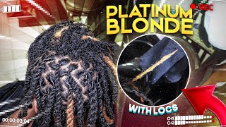 How To Bleach Dreadlocks  Platinum Blonde  Retwist Lil Durk Style [upl. by Thorrlow529]