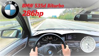 BMW e60 535d 286hp Top Speed and acceleration on German Highway Autobahn [upl. by Inafetse]