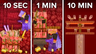 Minecraft Gold Farm in 10 Seconds 1 Minute amp 10 Minutes [upl. by Eisak]