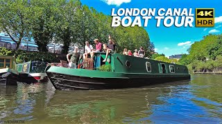 LONDON Boat Tour 🇬🇧  Canal Boat Tour 🛶  Cruise the Regents Canal from Little Venice to Camden [upl. by Pessa810]