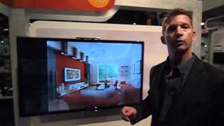 John Deutsch of OmniMount demonstrates the Play40 interactive flat panel mount [upl. by Nalad]