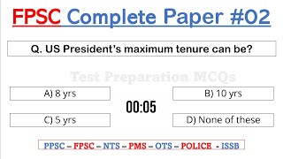 FPSC Complete Written Test for Preparation  FPSC Paper No2  how to prepare fpsc upcoming exams [upl. by Kcajyllib45]