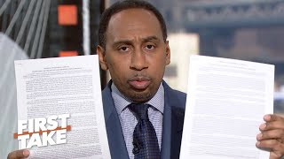 Stephen A defends his Colin Kaepernick criticisms  First Take [upl. by Eiznekcm216]