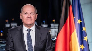 Neujahrsansprache Scholz blickt zuversichtlich in die Zukunft [upl. by Haimaj181]