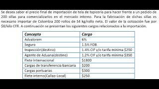 EJERCICIO Resuelto de INCOTERMS  IMPORTACION  COMERCIO INTERNACIONAL [upl. by Ahsilav]