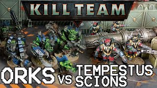 MILITARUM TEMPESTUS SCIONS vs ORKS Kill Team Battlereport [upl. by Ynohtnael]