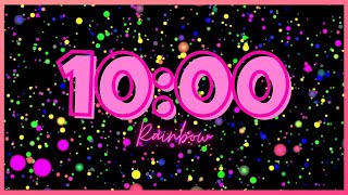 10 Minute Timer With Music RAINBOW LOVECLASSROOMHAPPY [upl. by Ecirahs]