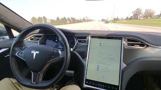 2014 Tesla Model S P85D AutoPilot Demo [upl. by Avahc]