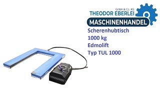 ID 31447 Scherenhubtisch 1000 kg Edmolift Typ TUL 1000 [upl. by Ping458]