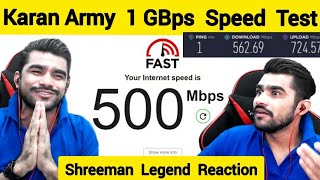 1 GBPS Internet Speed Test Reaction By Shreeman Legend  Speed Test [upl. by Hiller625]