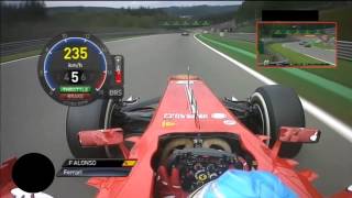 On board Fernando Alonso GP Belgium SPA F1 2013 [upl. by Ploch]