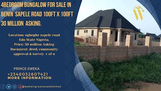 HOUSE FOR SALE IN BENIN CITY EDO STATE NIGERIA SAPELE ROAD [upl. by Hugh]