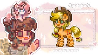 ✮⋆ 🍎Pony Town⋆˙ ∘₊✧─Applejack Tutorial─✧₊∘ •°MLPFiM°• ⋆˙ by szha ⋆˙ [upl. by Goldberg]