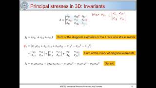 14 Principal stresses in 3D  Stress invariants  3D Mohrs circle [upl. by Harper]