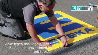 PREMARK® Ihr FirmenLogo am Beispiel EDEKA auf Asphalt oder Beton [upl. by Otrebor]