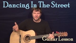 Dancing In The Street Martha amp The Vandellas Guitar Lesson How to Play Tutorial in E Major [upl. by Wilonah257]