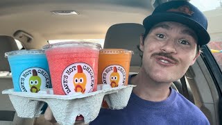 Dave’s Hot Chicken Slushers Review  HiC Orange Fruit Punch Powerade Berry Strawberry Lemonade [upl. by Edita]