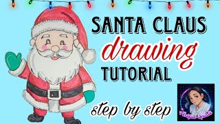 Santa Claus easy drawing  step by step art viralvideo artist artfulspirit india christmas [upl. by Conias]