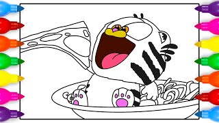 The Garfield Movie Baby Garfield Eating Pizza Coloring Pages [upl. by Byrle]